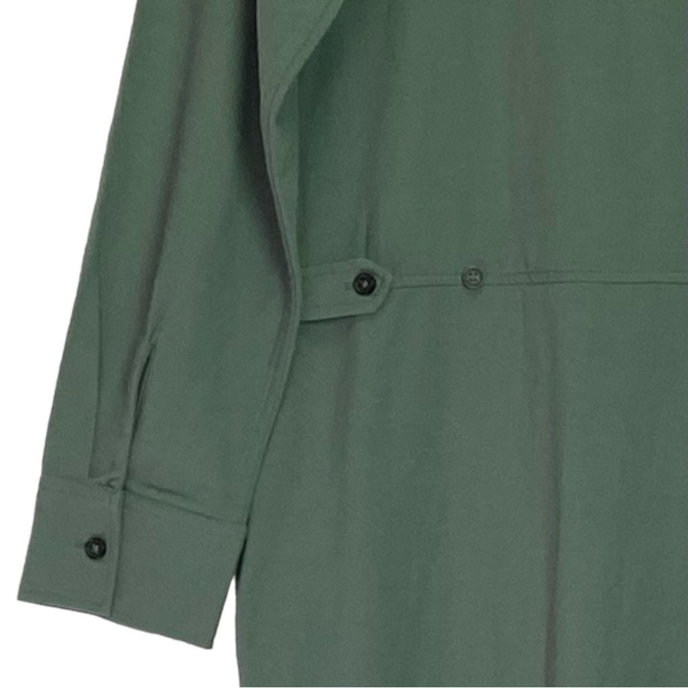 Billy Reid Long Sleeve V-Neck Jumpsuit in Forest Green - Picture 4 of 14